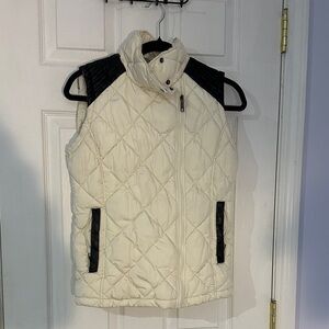 Marc New York Cream Quilted Vest with Black Details XS